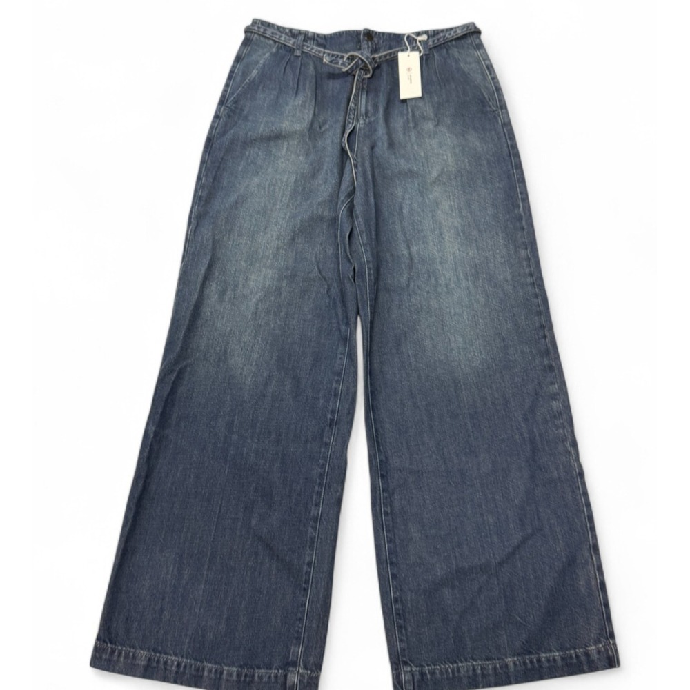 AG‎ Adriano Goldschmied Deven High-Rise Ultra Wide Leg Jeans Womens 33 NWT Belt